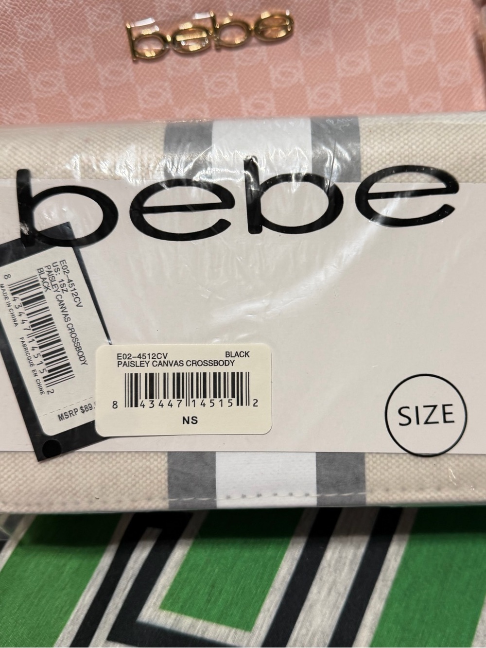bebe Pink Logo Chain-Accent Crossbody
